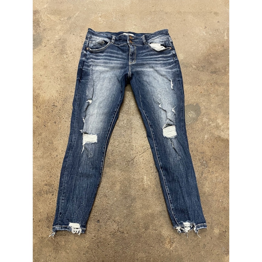 BKE Buckle Victoria‎ Universal Ankle Skinny Jeans Womens 33 Blue Denim Mid Rise